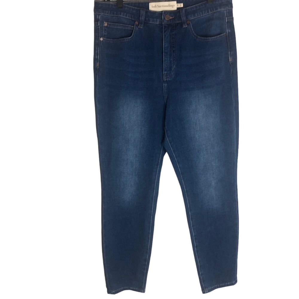 SOFT SURROUNDINGS Petite Medium Wash High Rise Slim Skinny Jeans T12